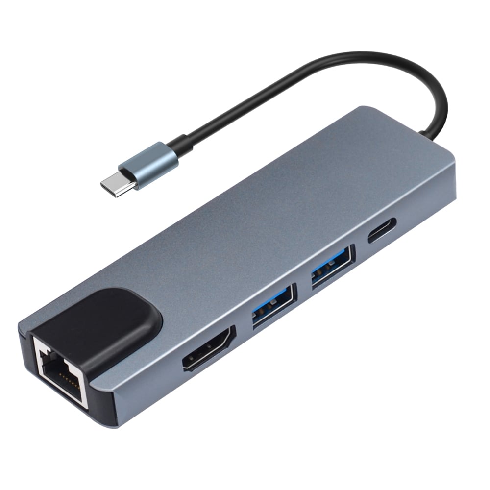 Pbuddy 5-In-1 USB-C Multifunction Adapter USB Hub (HDMI + 2 USB Ports + PD + Ethernet port) HDTV 4K Pbuddy 5-In-1 USB-C Multifunction Adapter USB Hub (HDMI + 2 USB Ports + PD + Ethernet port) HDTV 4K